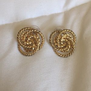 Large gold knot earrings
